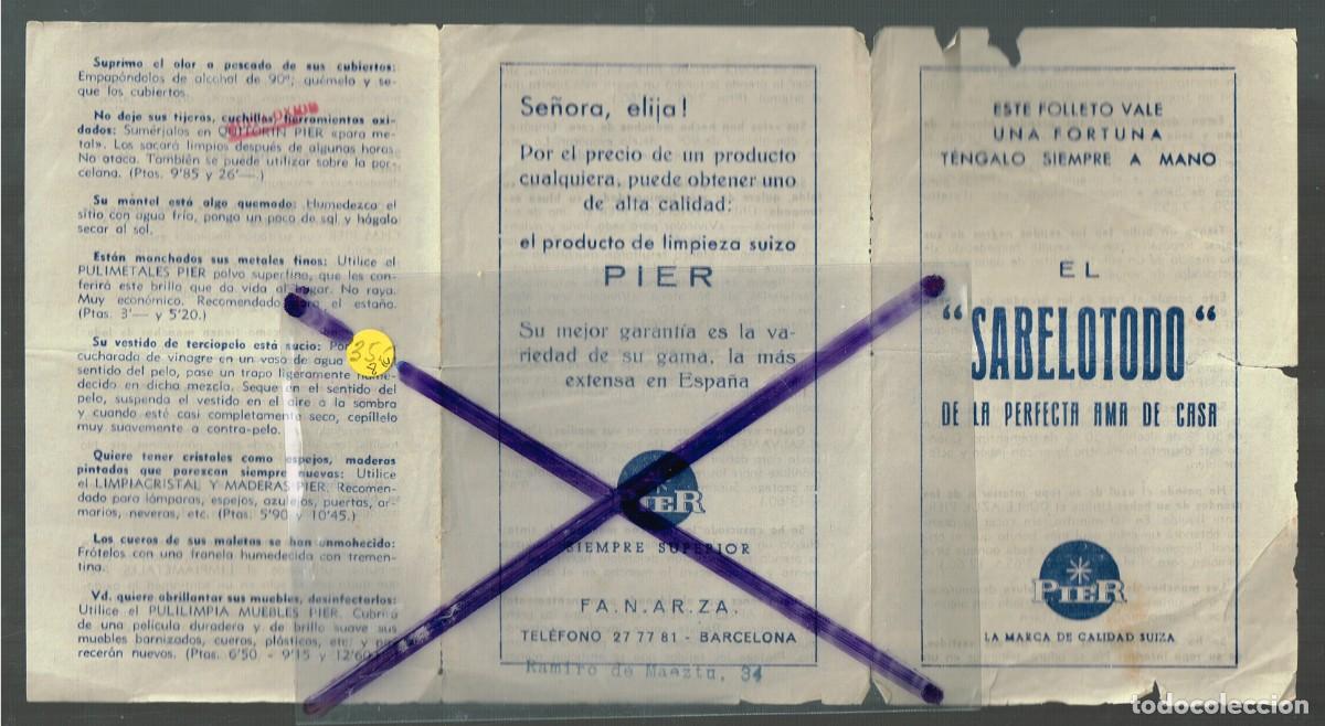 Cat&aacute;logos publicit&aacute;rios: EL SABELOTODO DE LA PERFECTA AMA DE CASA - CONSEJOS PARA QUITAR MANCHAS PRODUCTOS SUIZOS &rdquo;PIER&rdquo;