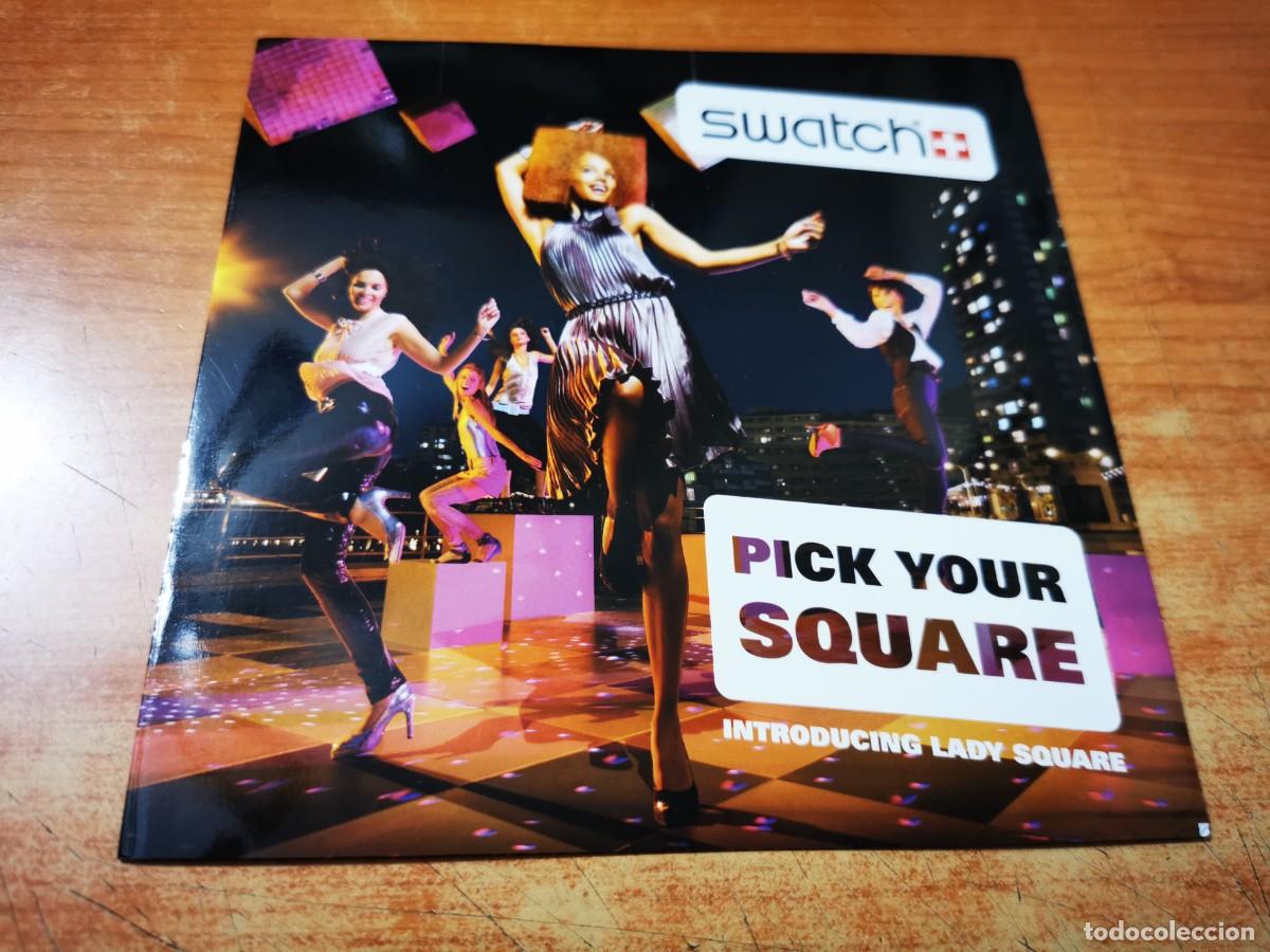 Cat&aacute;logos publicit&aacute;rios: SWATCH Pick your SQUARE Introducing lady square CATALOGO DE UNA SOLA PAGINA DIGIPACK