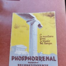 Catálogos publicitarios: PUBLICIDAD DE FARMACIA PHOSPHORRENAL ROBERT RECONSTITUYENTE