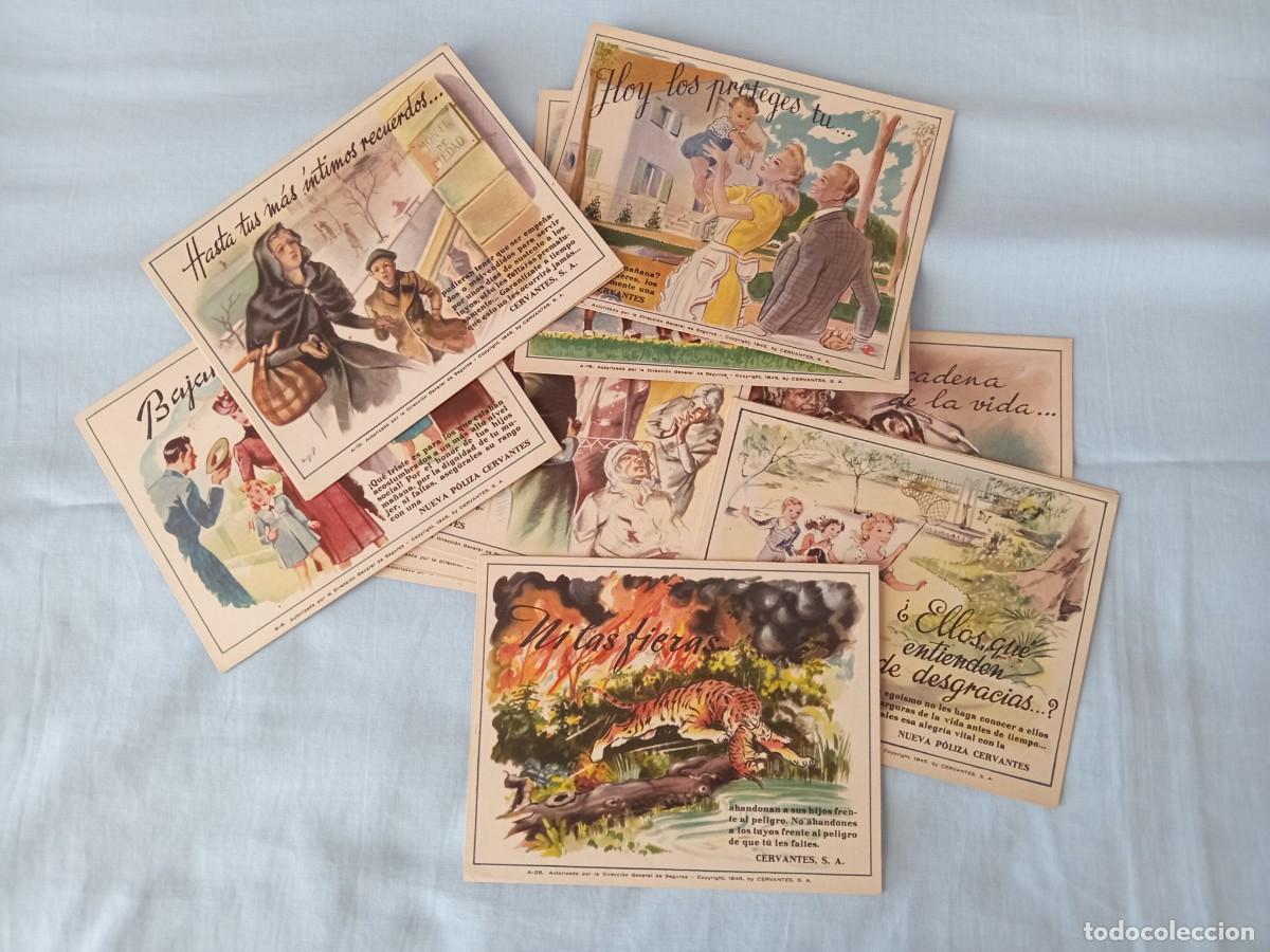 Cataloghi pubblicitari: 20 ANTIGUAS TARJETAS PUBLICITARIAS SEGUROS CERVANTES A&Ntilde;O 1945