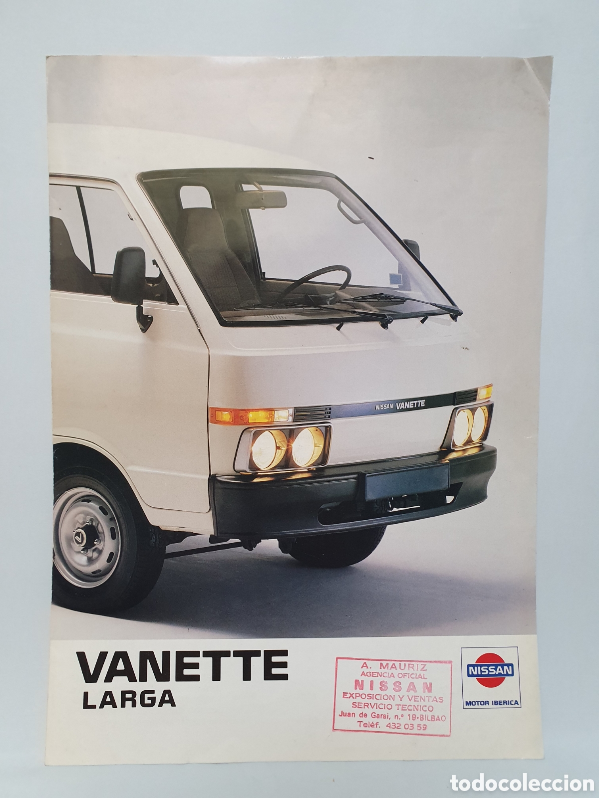 Cat&aacute;logos publicitarios: VANETTE LARGA. NISSAN MOTOR IBERICA. PUBLICIDAD A&Ntilde;O 1987.