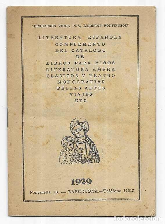 Cat&aacute;logos publicitarios: Catalogo Herederos Viuda Pla, Libreros Pontificios 1929 bilingue