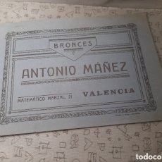 Catálogos publicitarios: ANTIGUO CATÁLOGO, FÁBRICA DE BRONCES ANTONIO MAÑEZ, VALENCIA, TIENE 11 LÁMINAS, MIDEN 32X22CM
