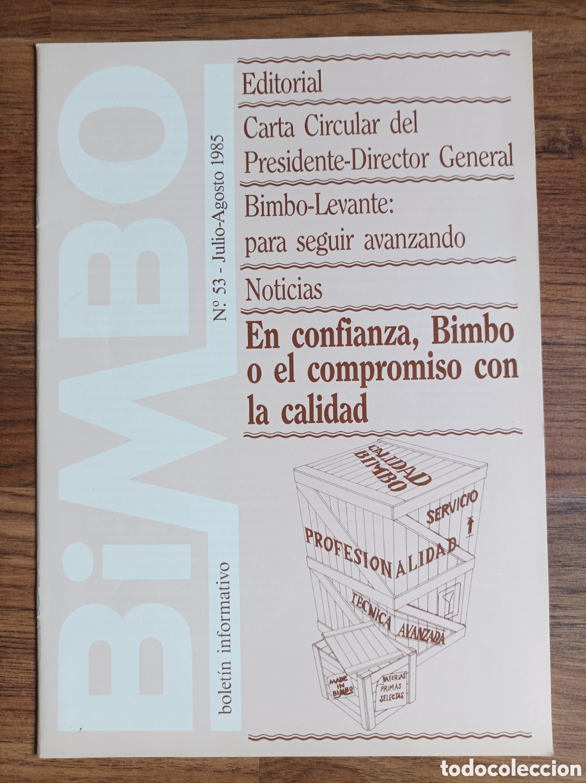 Cataloghi pubblicitari: Bolet&iacute;n oficial BIMBO Julio - Agosto 1984 n&deg; 53 / curiosa revista / magazine