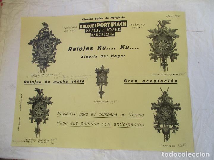 Cat&aacute;logos publicitarios: FOLLETO DE: F&Aacute;BRICA SUIZA-RELOJES PORTUSACH, RELOJES KU..... KU....-27 X 21 CM.-1935