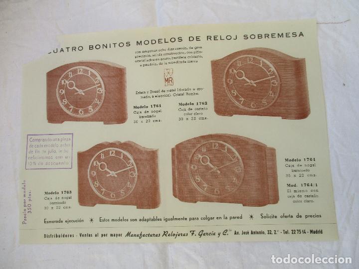 Catalogues publicitaires: FOLLETO DE: F. GARC&Iacute;A Y CI&ordf;CUATRO BONITOS MODELOS DE RELOJ SOBREMESA-17 X 24 CM.-S/F.
