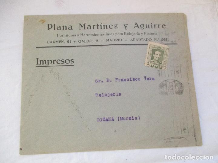 Werbekataloge: SOBRE DE: PLANA MART&Iacute;NEZ Y AGUIRRE, FORNITURAS Y HERRAMIENTAS FINAS PARA RELOJER&Iacute;A Y PLATER&Iacute;A-S/F