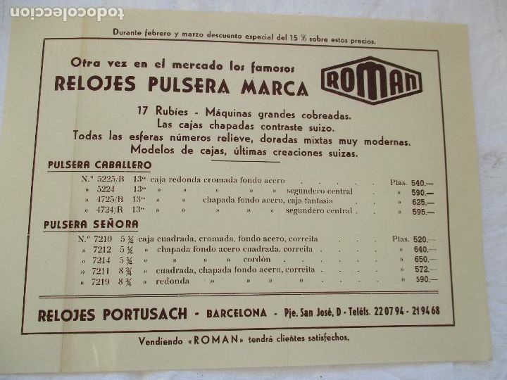 Advertising Catalogs: FOLLETO DE: RELOJES PORTUSACH, RELOJES PULSERA MARCA ROMAN-S/F- 16X22 CM.