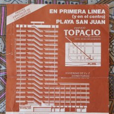 Cataloghi pubblicitari: PUBLICIDAD EDIFICIO TOPACIO EN LA PLAYA DE SAN JUAN (NO SE CONSTRUYÓ)