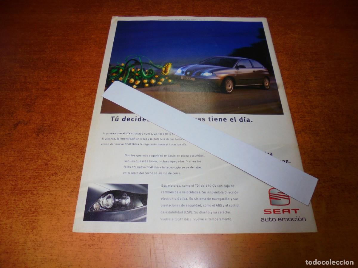 Cat&aacute;logos publicitarios: PUBLICIDAD 2002: NUEVO SEAT IBIZA CON FAROS DE XENON