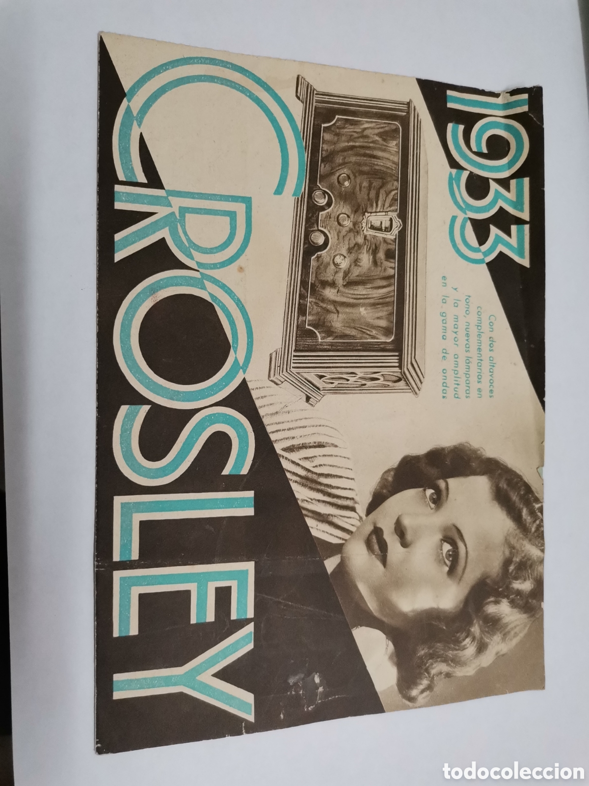 Cat&aacute;logos publicitarios: Radio crosley 1933 folleto diptico publicidad