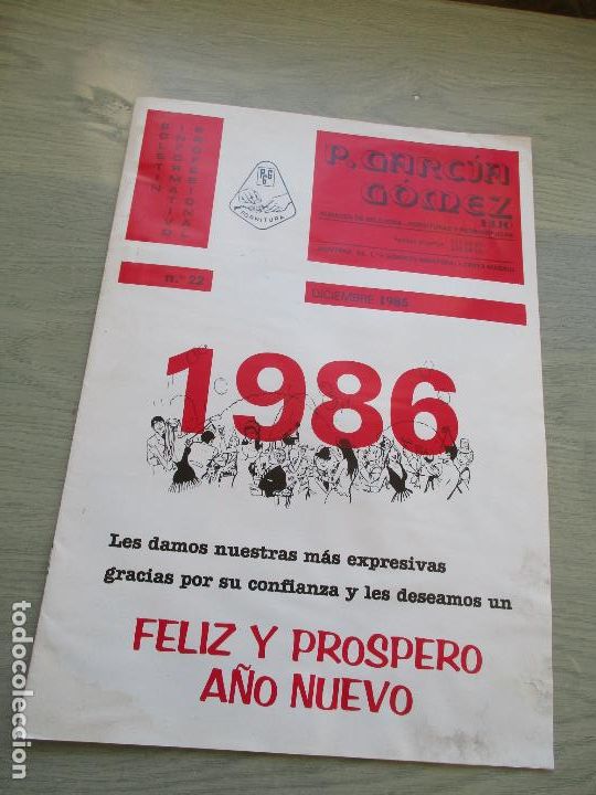 Cat&aacute;logos publicitarios: BOLET&Iacute;N INFORMATIVO N&ordm; 22 DE: P. GARC&Iacute;A D&Oacute;MEZ-1986- ALMAC&Eacute;N DE RELOJER&Iacute;A FORNITURAS Y HERRAMIENTAS