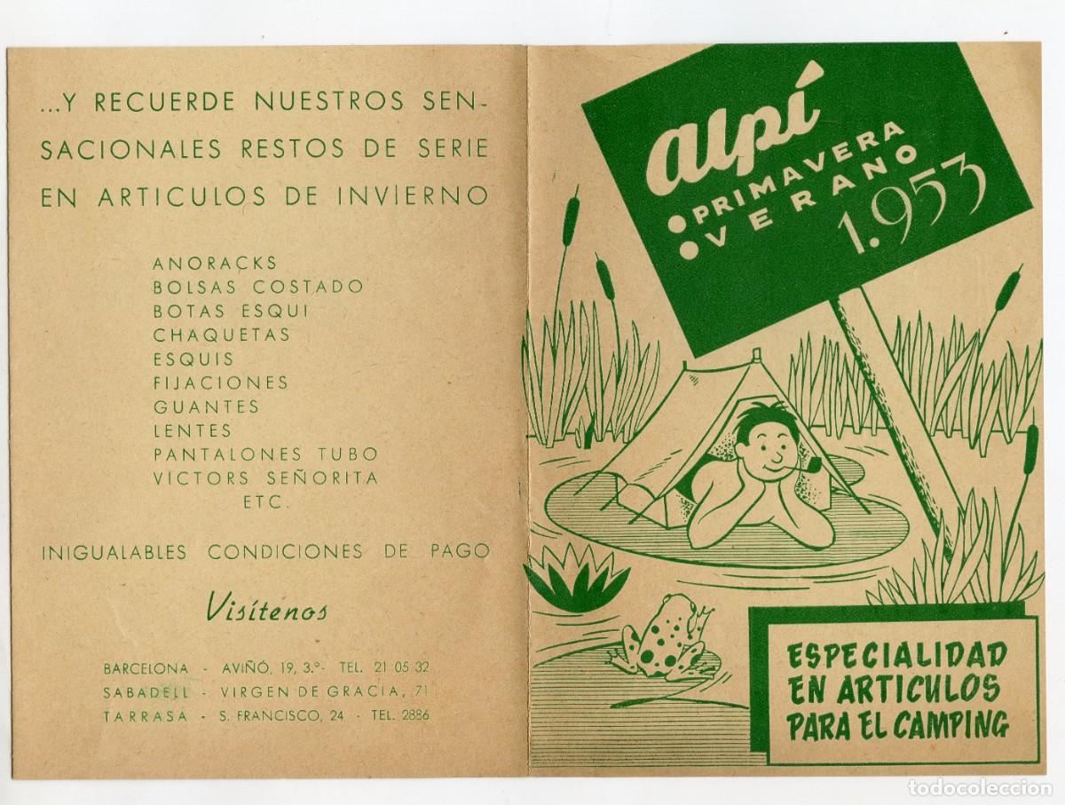 Catalogues publicitaires: Tr&iacute;ptico publicidad Alp&iacute;, art&iacute;culos para c&aacute;mping. Primavera verano 1953, Barcelona