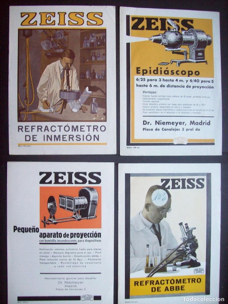 Advertising Catalogs: 4 FOLLETOS CON DIFERENTES INSTRUMENTOS DE CARL ZEISS JENA.
