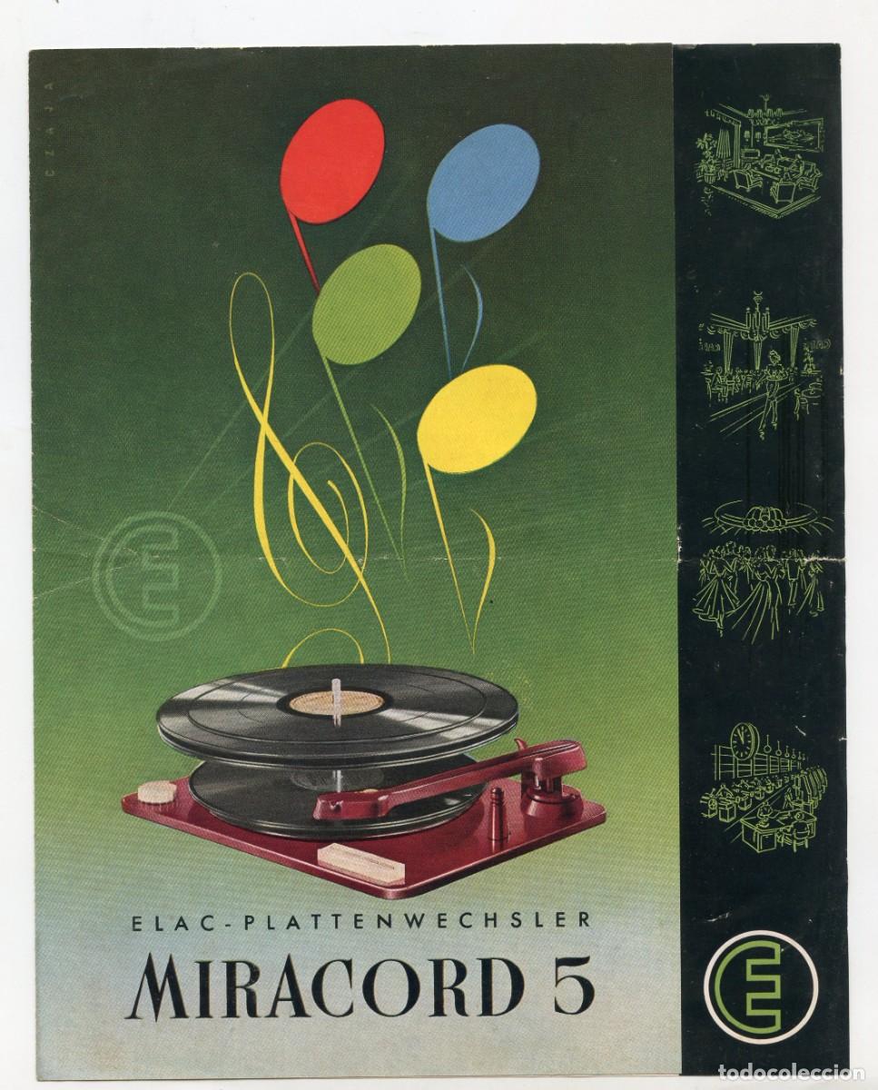 Werbekataloge: Folleto diptico publicidad MIRACORD 5 Giradiscos m&uacute;ltiple (en alem&aacute;n)