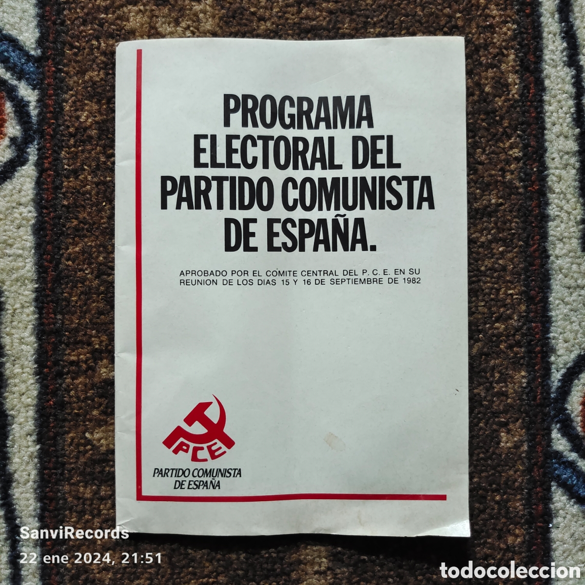 Cat&aacute;logos publicitarios: PROGRAMA ELECTORAL DEL PARTIDO COMUNISTA DE ESPA&Ntilde;A (1982) - Foto 1