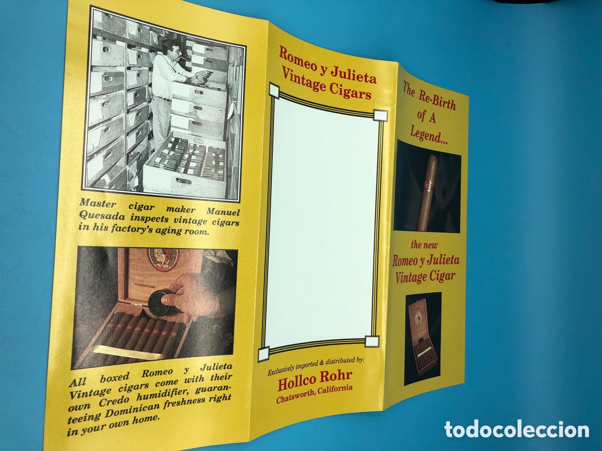 Cat&aacute;logos publicitarios: Publicidad puros habanos Romeo y Julieta Cuba
