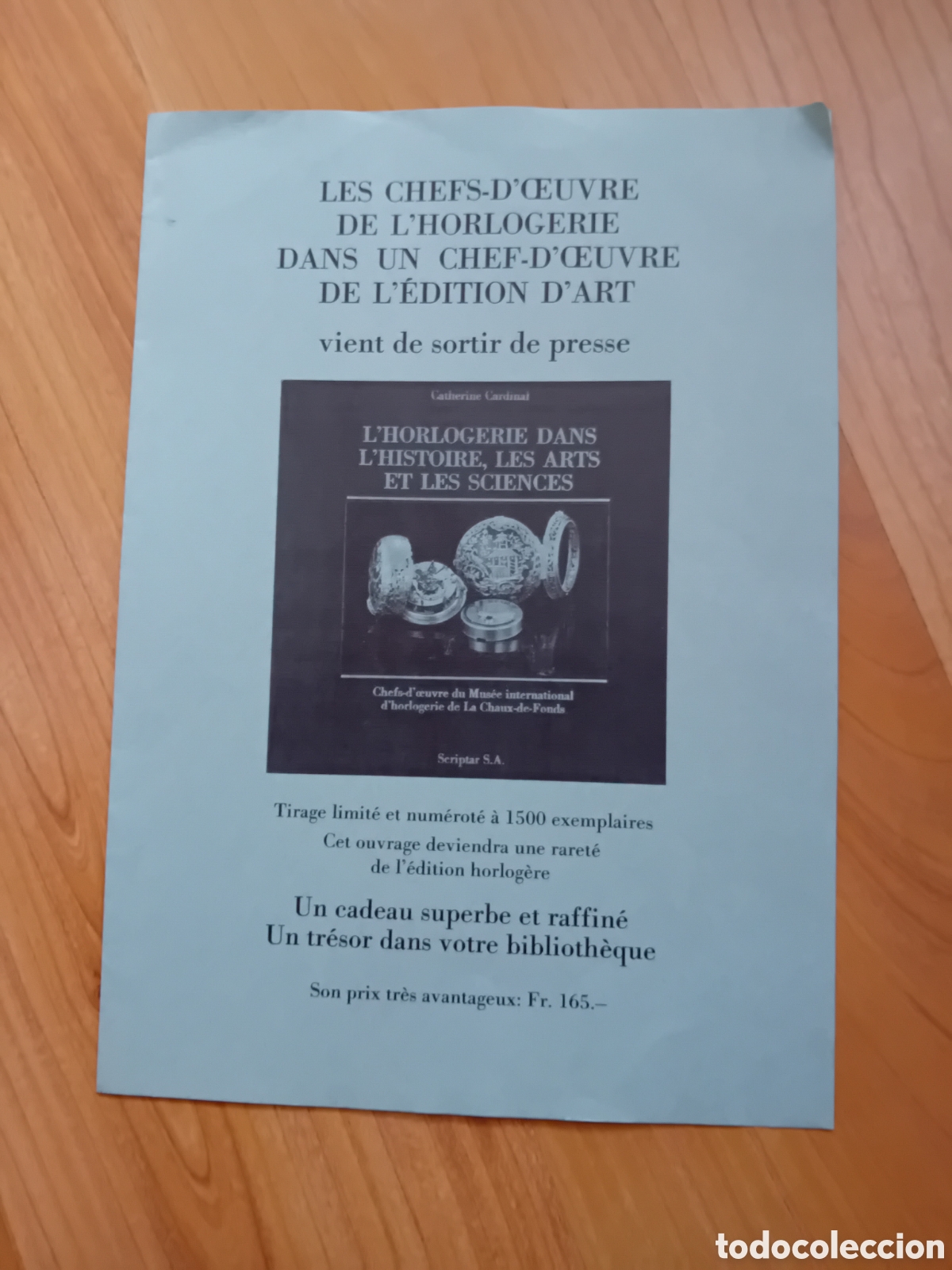 Catalogues publicitaires: D&Iacute;PTICO RELOJERIA LES CHEFS D'CEUVRE DE L'HOLOGERIE