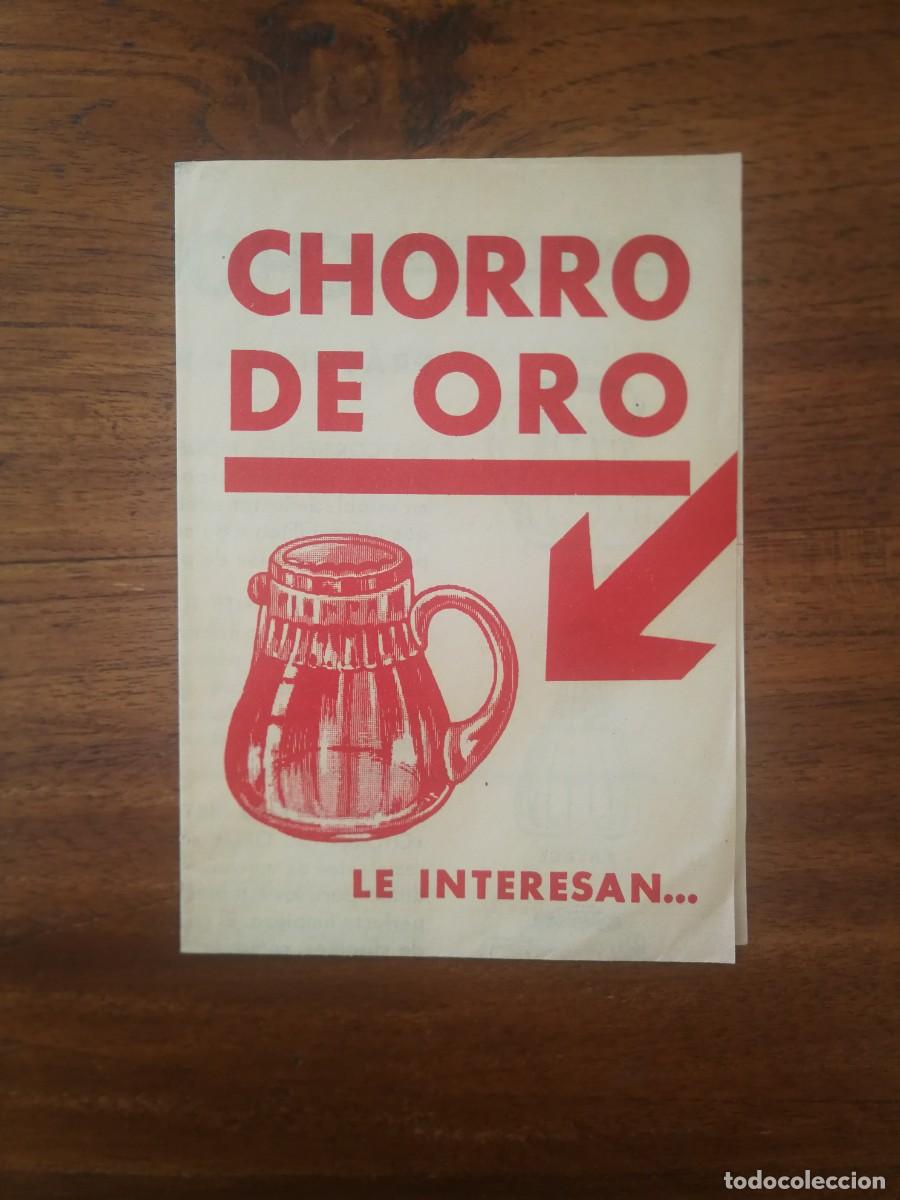 Cat&aacute;logos publicitarios: FOLLETO PUBLICITARIO DE 1934 - CHORRO DE ORO - BOTELLAS , JARROS Y VINAGRERAS PATENTADAS