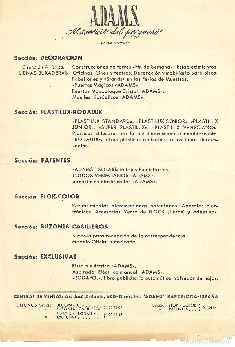 Catalogues publicitaires: Folleto publicidad A.D.A.M.S. &rdquo;al servicio del progreso&rdquo;