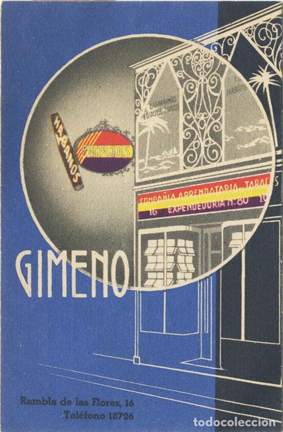 Cat&aacute;logos publicitarios: D&Iacute;PTICO CON TARIFA DE PRECIOS DE PUROS HABANOS ENERO 1935 - ESTANCO GIMENO, BARCELONA