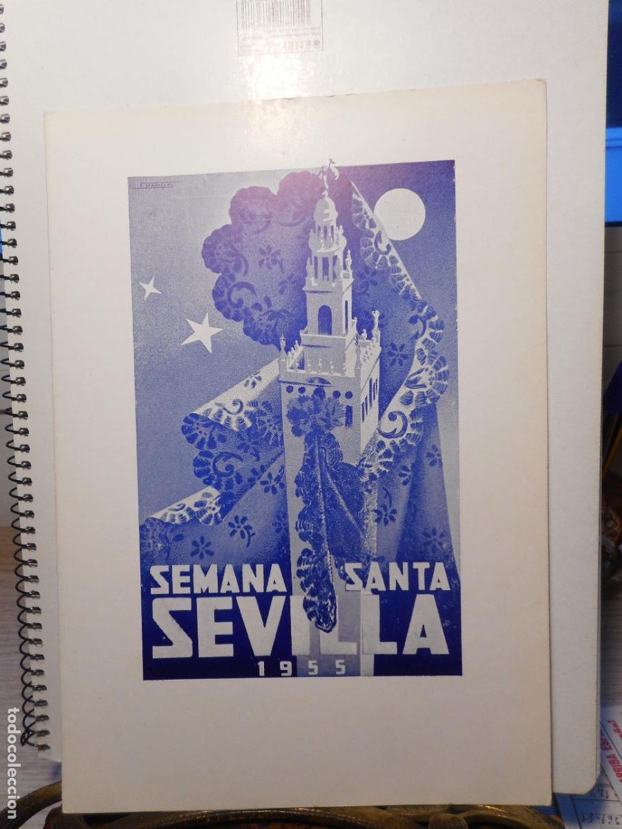 Cat&aacute;logos publicitarios: ANTIGUO MENU HOTEL MADRID. SEMANA SANTA SEVILLA 1955