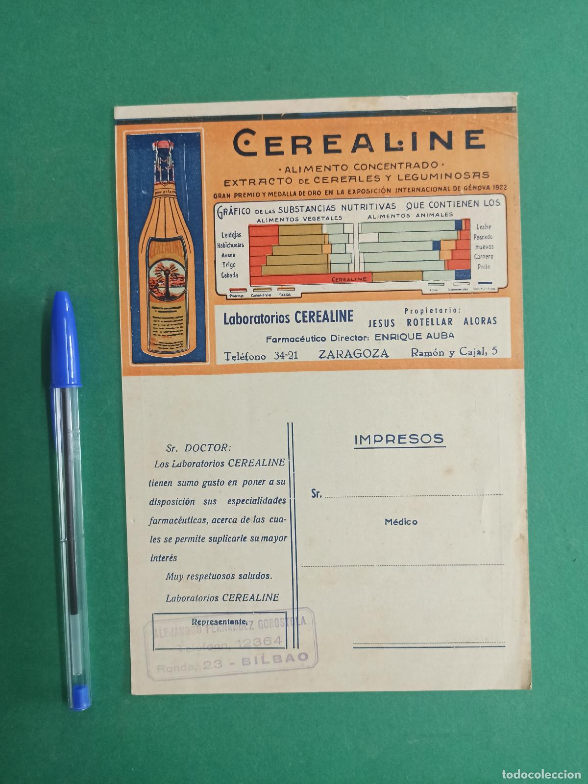 Cat&aacute;logos publicitarios: Antigua publicidad de Ceraline. Alimento concentrado. Zaragoza.