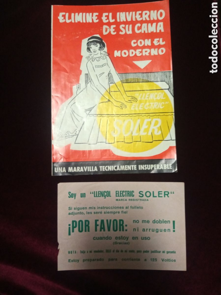 Cat&aacute;logos publicit&aacute;rios: ELIMINE EL INVIERNO DE SU CAMA CON EL MODERNO &rdquo;LLEN&Ccedil;OL ELECTRIC&rdquo; SOLER