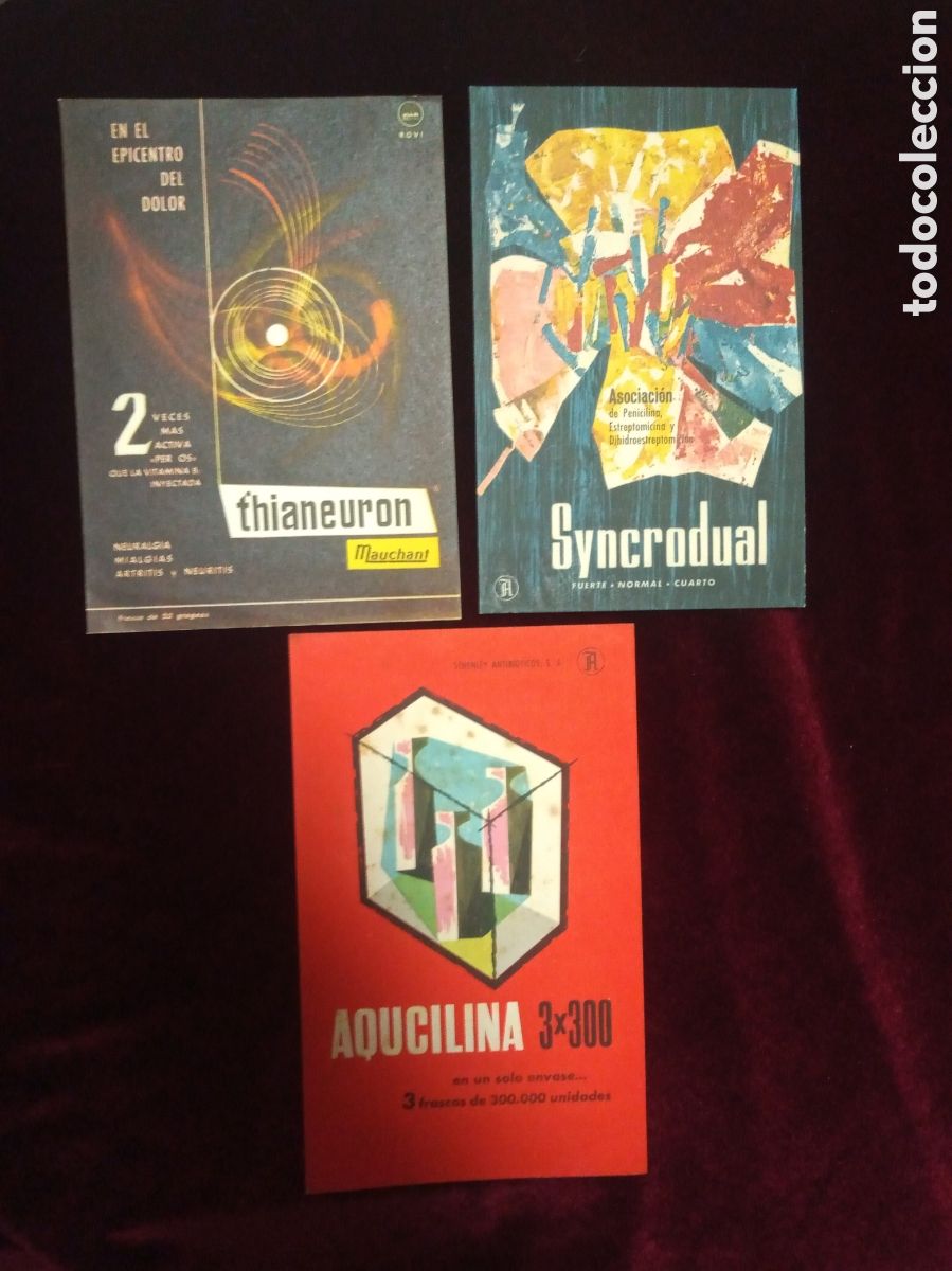Cat&aacute;logos publicit&aacute;rios: 3 TARJETAS PUBLICIDAD. HIANEURON. SYNCRODUAL. AQUCILINA