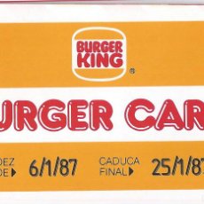 Catálogos publicitarios: BURGER CARD - 1987 ¡IMPECABLE!