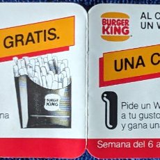 Catálogos publicitarios: PROMOCIONAL DE BURGER KING - 1986 ¡IMPECABLE!