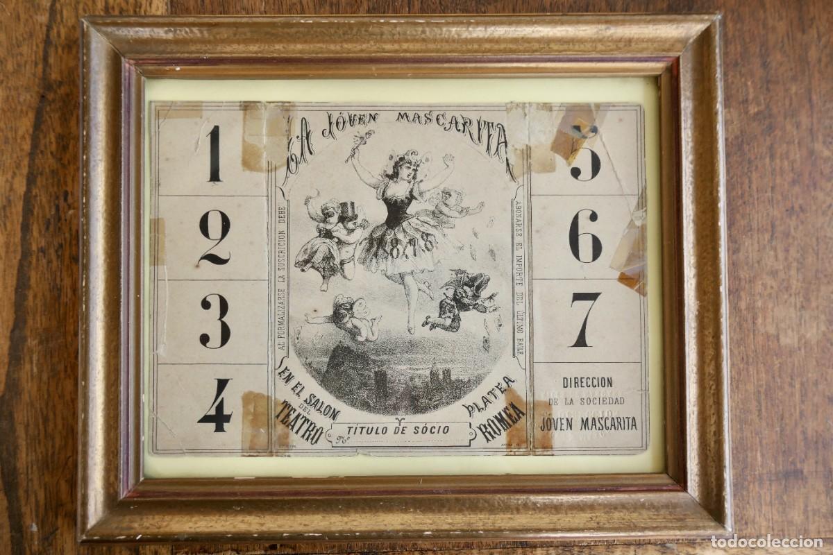 Cat&aacute;logos publicitarios: cartel enmarcado- la joven mascarita- suscripci&oacute;n 1888- 21 x 26 cm
