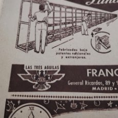 Catálogos publicitarios: ANUNCIO HOTEL PLAZA + MUEBLES LAS 3 ÁGUILAS 1961