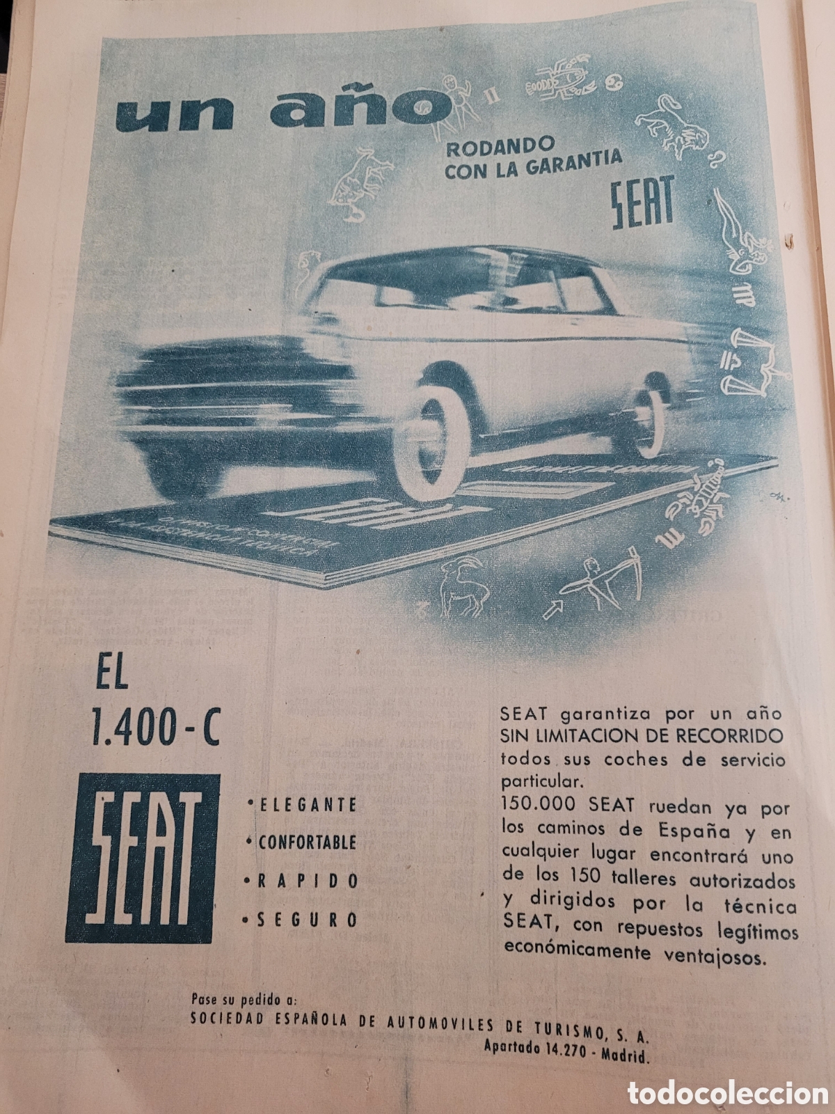 Cat&aacute;logos publicitarios: Anuncio Seat 1962 - Foto 1