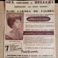 Catálogos publicitarios: ANUNCIO 1962 PROFESORA DE BELLEZA