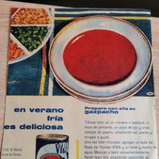 Catálogos publicitarios: ANUNCIO 1962 SOPA DE TOMATE VIDA