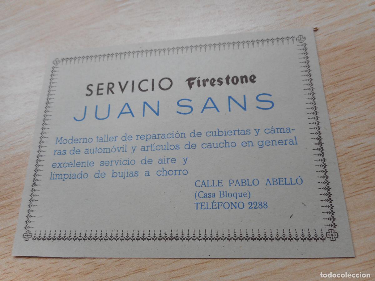 Cat&aacute;logos publicitarios: ANTIGUA PUBLICIDAD SERVICIO FIRESTONE JUAN SANS - EL BEBE CONFECCIONES- CASA RAMON. REUS