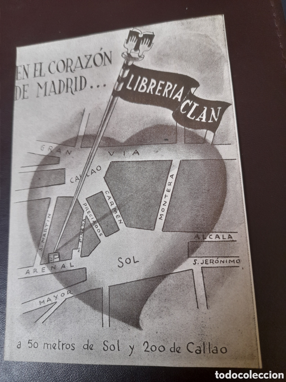 Werbekataloge: Antigua tarjeta publicitaria, Librer&iacute;a Clan, Arenal 18, Madrid