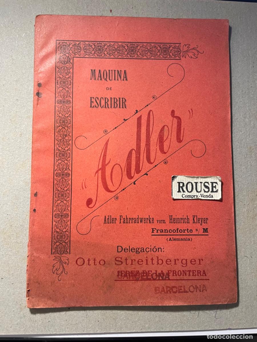 Cat&aacute;logos publicit&aacute;rios: ANTIGUO CATALOGO - MAQUINAS DE ESCRIBIR ADLER , DELEGACION OTTO STREITBERGER - JEREZ DE LA FRONTERA