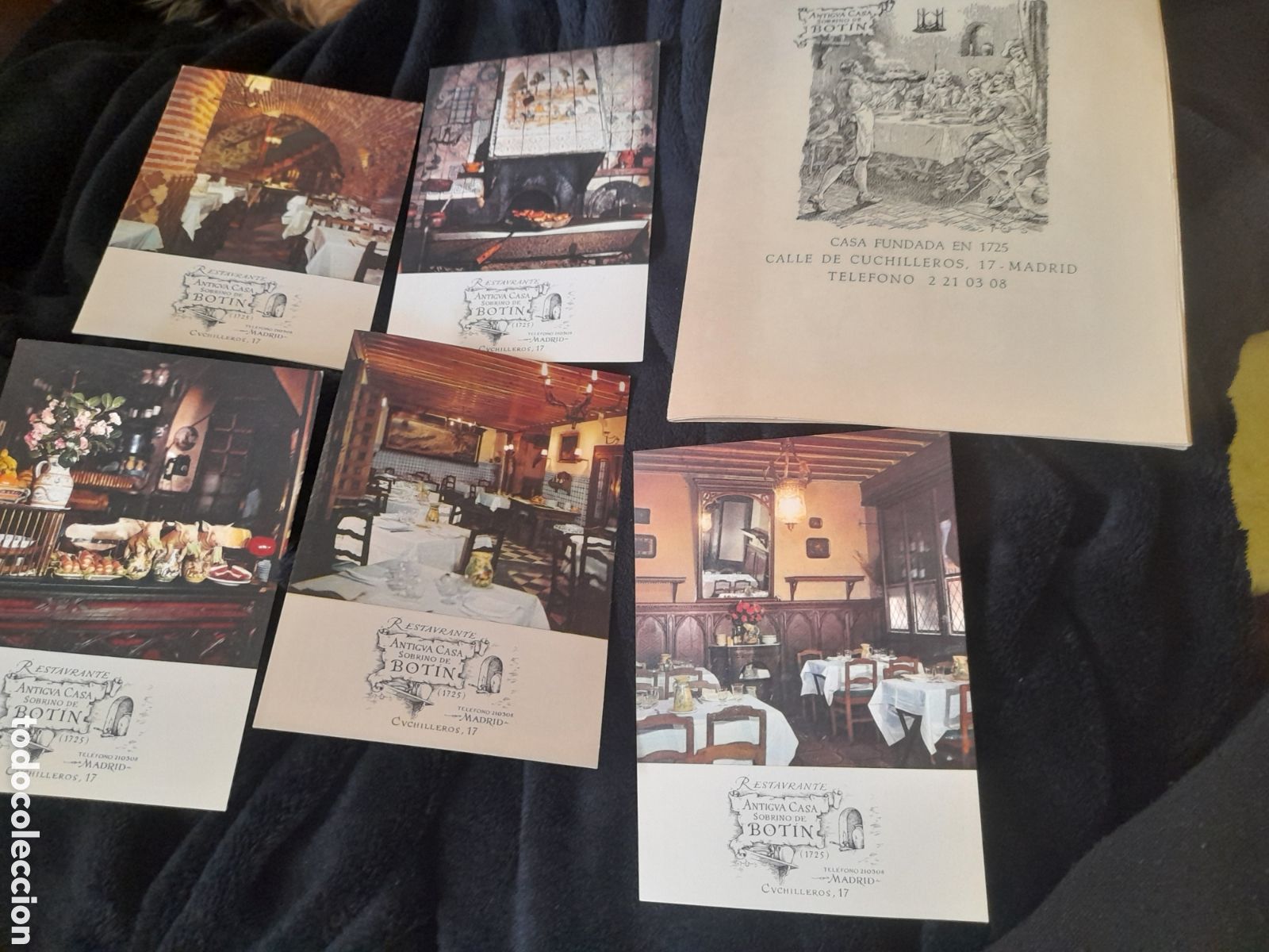 Cat&aacute;logos publicitarios: Antigua carta con 5 postales, Antigua casa Sobrino de Bot&iacute;n