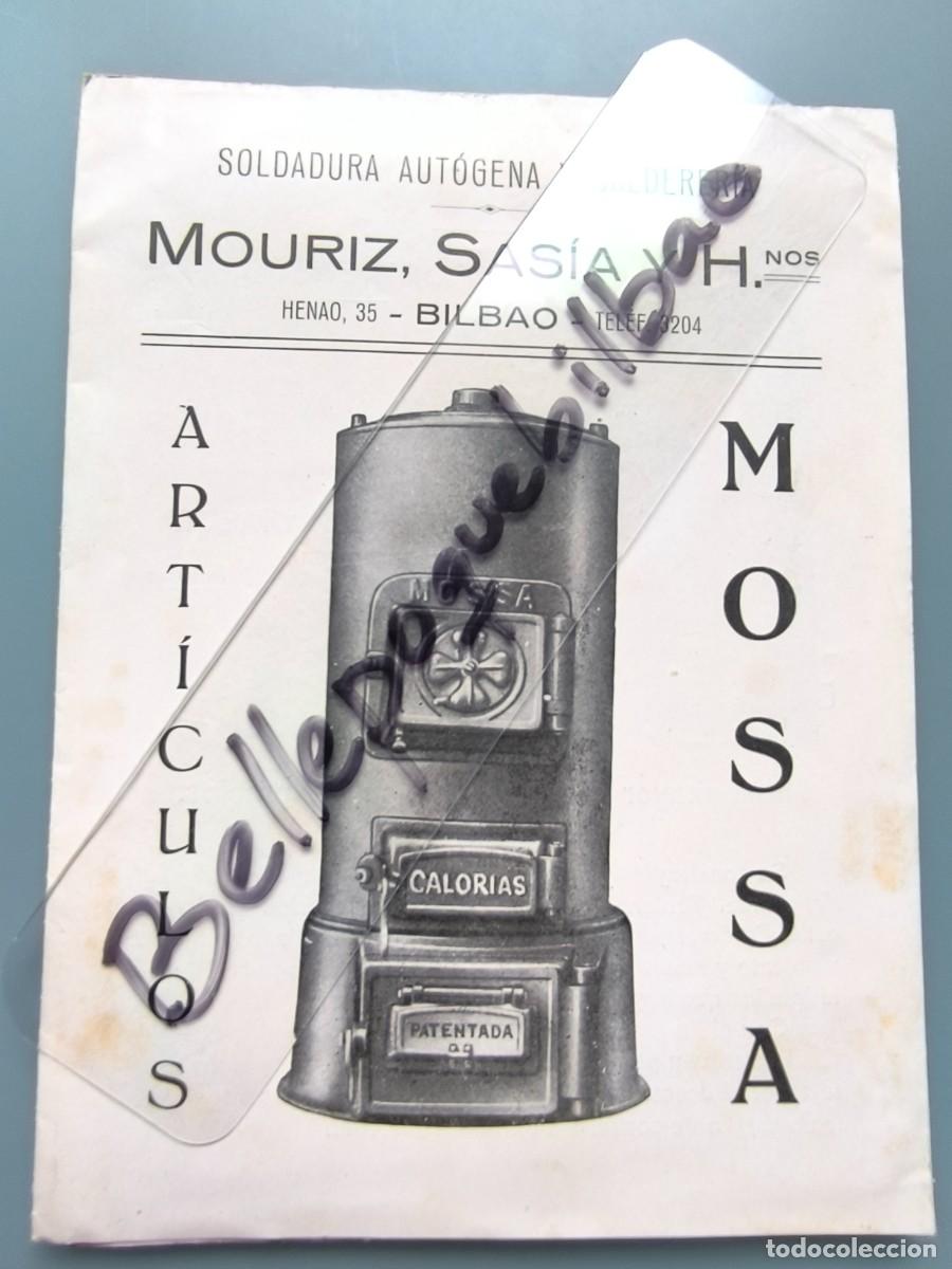 Cat&aacute;logos publicit&aacute;rios: FOLLETO MOURIZ SASIA Y HNOS MOSSA BILBAO EMPRESA DE SOLDADURA Y CALDERER&Iacute;A EN HENAO PERFECTA CONSERV