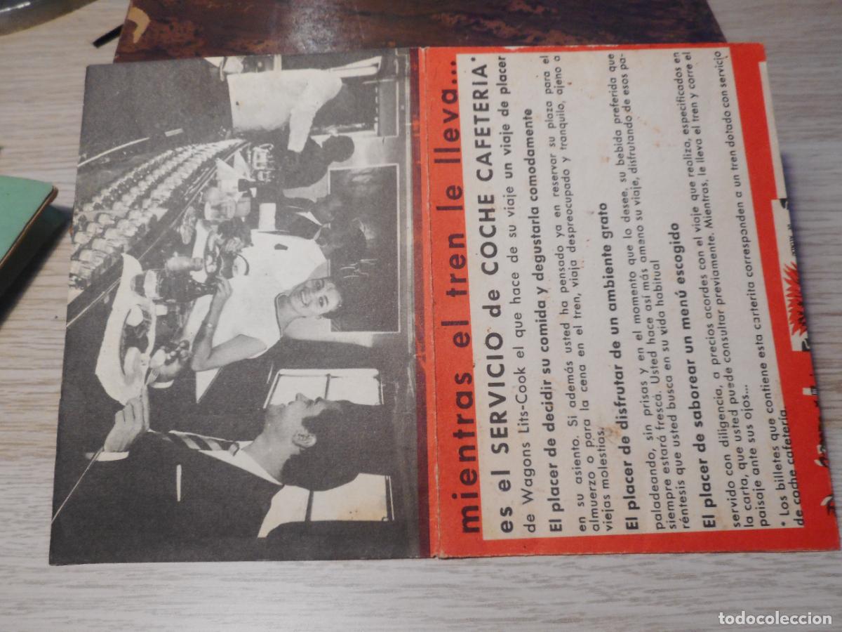 Cat&aacute;logos publicitarios: ANTIGUA CARTERITA PORTA BILLETES. TREN FERROCARRIL WAGONS LITS COOK MENU CAFETERIA. A&Ntilde;OS
