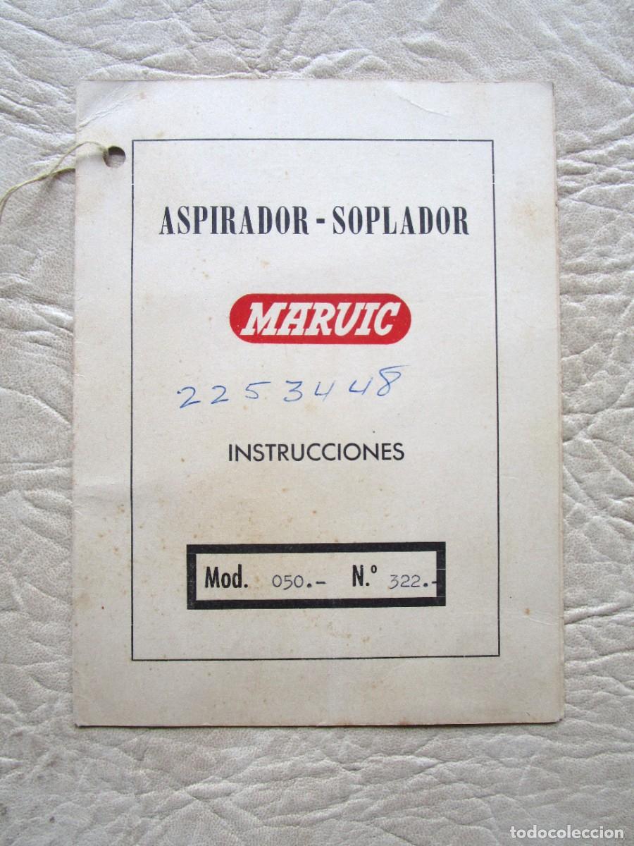 Werbekataloge: antiguo catalogo instrucciones aspirador soplador industrial maruic modelo 50