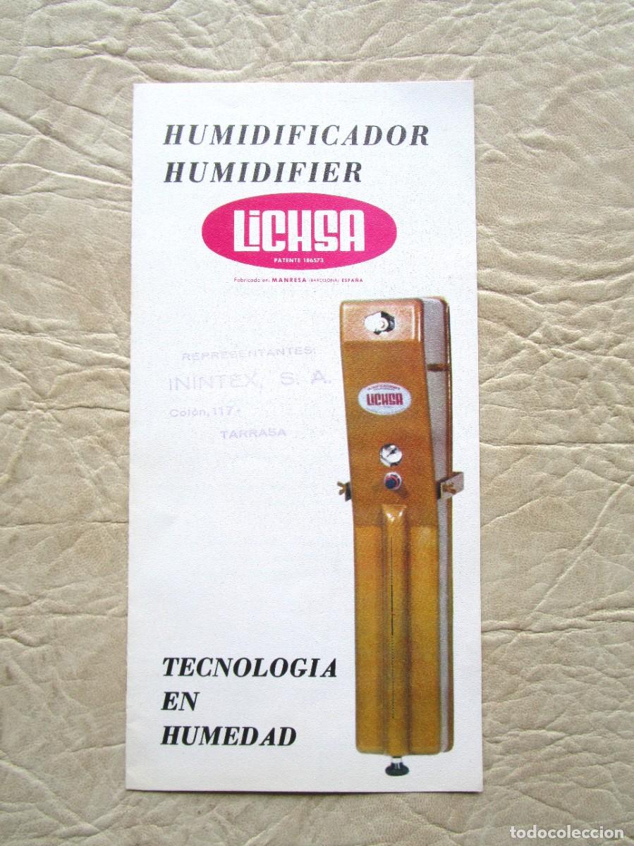 Cat&aacute;logos publicitarios: antiguo catalogo humidificador lichsa industria textil