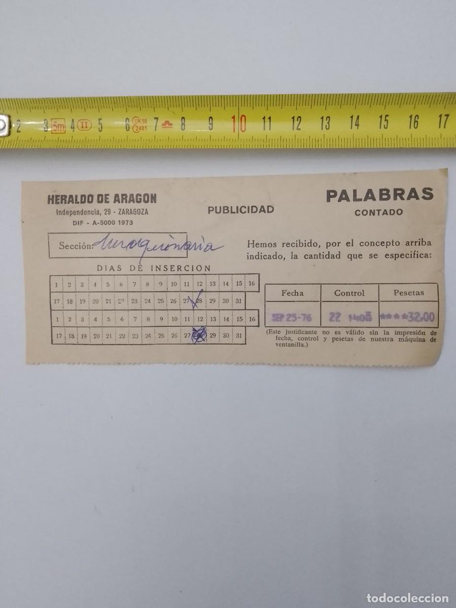 Werbekataloge: Heraldo de Arag&oacute;n 1976,Zaragoza palabras,contado