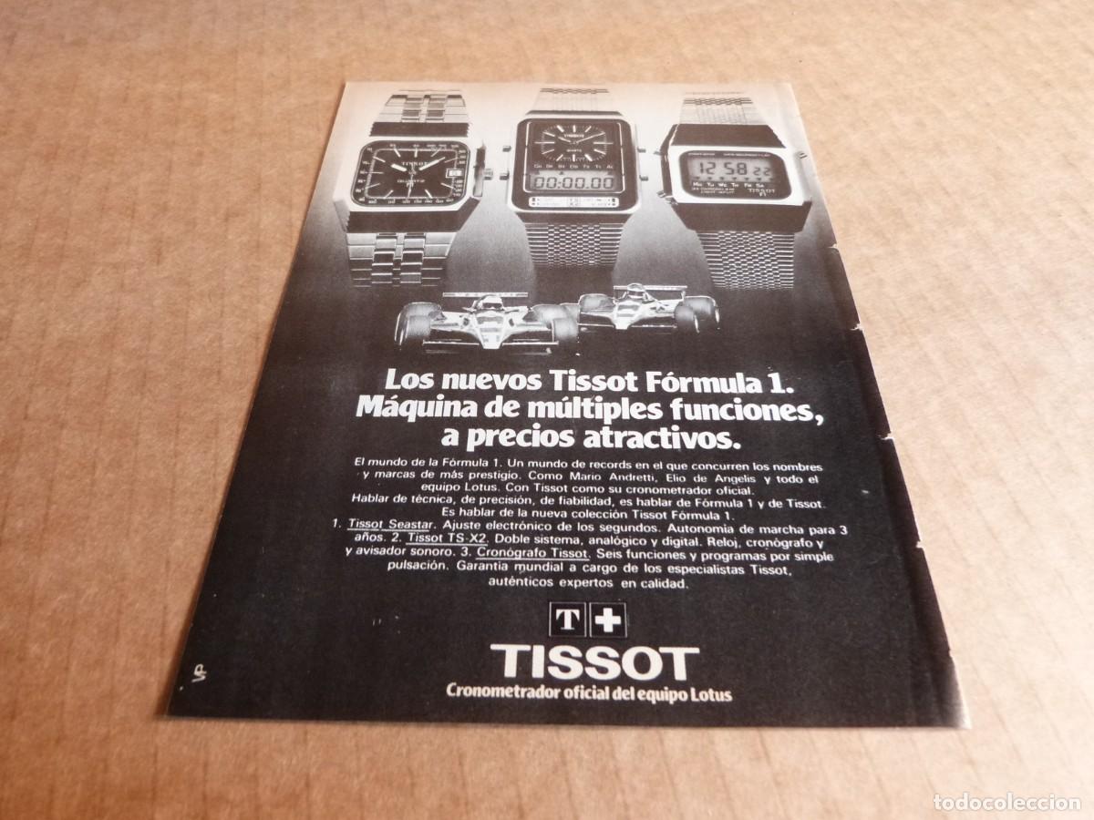 Cat&aacute;logos publicitarios: Anuncio reloj Tissot Formula 1 (I) Mario Andretti Elio de Angelis equipo Lotus - Publicidad a&ntilde;os 80