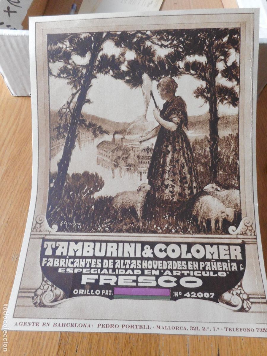 Catalogues publicitaires: ANTIGUA PUBLICIDAD TAMBURIMI & COLOMER PA&Ntilde;ERIA. AGENTE PEDRO PORTELL BARCELONA 1931