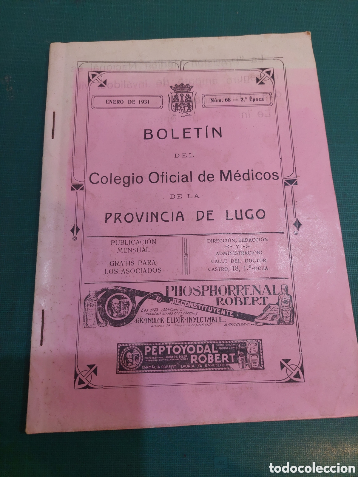 Cat&aacute;logos publicit&aacute;rios: 1931 lugo bolet&iacute;n colegio de m&eacute;dicos provincia lugo publicidad medicamentos relaci&oacute;n m&eacute;dicos lugo