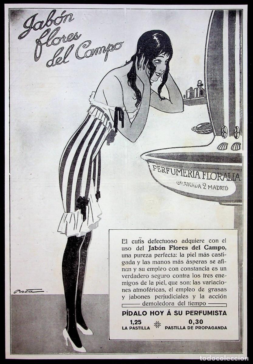 Cat&aacute;logos publicitarios: PUBLICIDAD ANTIGUA. COSM&Eacute;TICA. JAB&Oacute;N FLORES DEL CAMPO. PERFUMER&Iacute;A FLORALIA. MADRID. 1915.