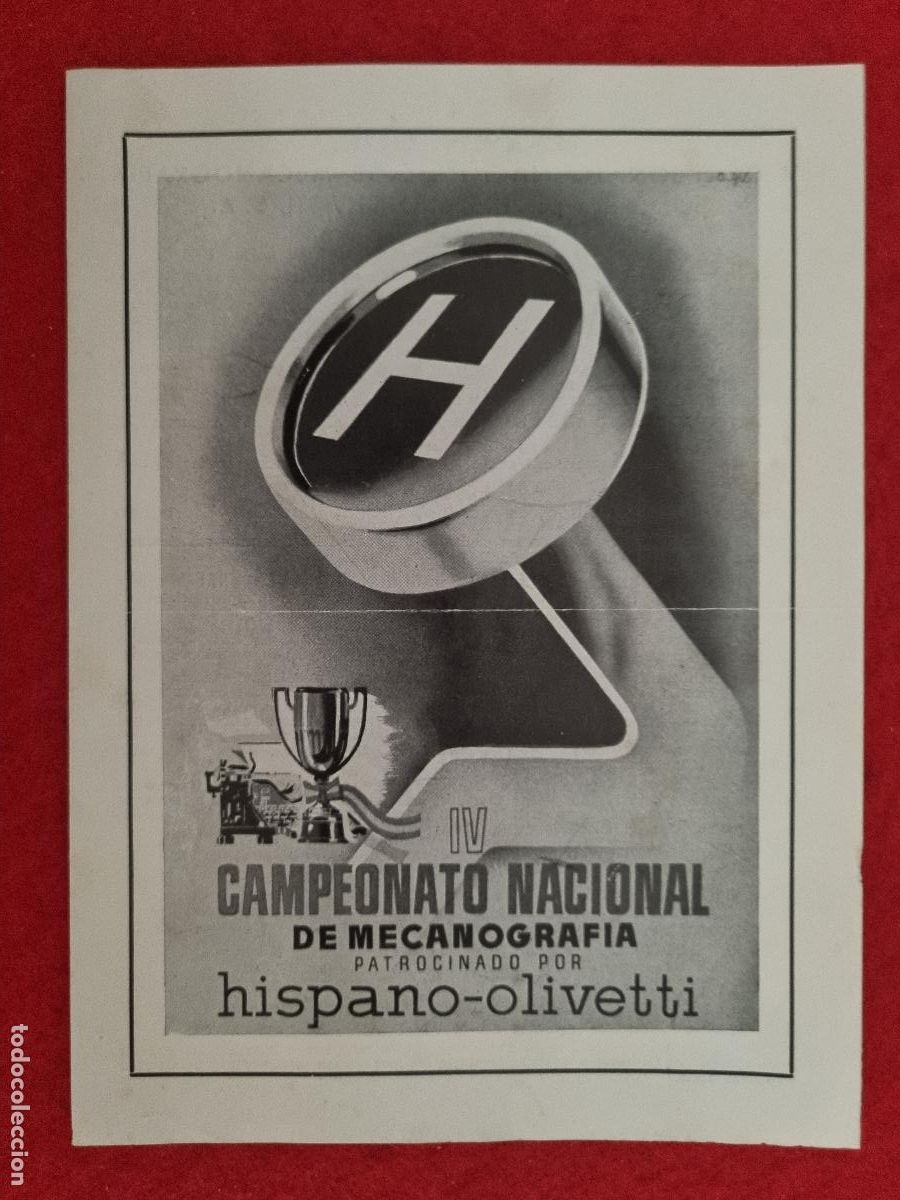 Cat&aacute;logos publicitarios: CATALOGO PUBLICIDAD MAQUINAS DE ESCRIBIR HISPANO OLIVETTI DIPTICO ORIGINAL CHO